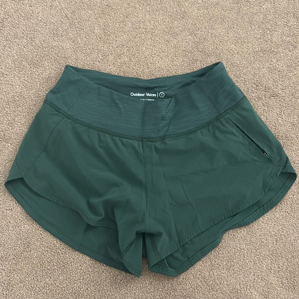 Outdoor Voices green athletic shorts